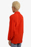 Escada Orange Silk Button Up Blouse size 42 with tag