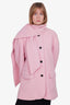 Escada Pink Wool Coat With Scarf Size 40
