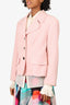 Escada Pink Wool Single Breasted Blazer Size 42