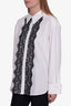 Escada White Cotton Button Down with Lace Panelling Size 42