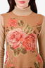 Etro Beige Floral Printed Cashmere Turtleneck Size 44