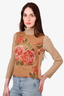 Etro Beige Floral Printed Cashmere Turtleneck Size 44
