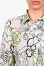 Etro Beige/Green Patterned Linen Button Down Shirt Size 44