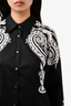 Etro Black/White Patterned Collared Top Size 44