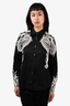 Etro Black/White Patterned Collared Top Size 44