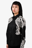Etro Black/White Patterned Collared Top Size 44