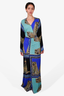 Etro Blue Multicoloured Printed V-Neck Maxi Dress Size 42