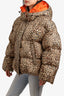 Etro Leopard-Printed Zipped Puffer Jacket Size M