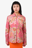 Etro Pink Patterned Padded Jacket Size 44