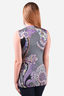 Etro Purple Printed V-Neck Sleeveless Top Size 44