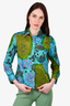Etro Turquoise Patterned Button Down Top Size 46