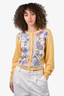 Etro Yellow/Purple Silk Floral Cardigan Size S