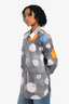 Etudes Studio Grey/Blue Circle Patterned Long-Sleeve Button-Down Size 48