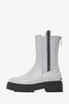 Fabiana Filippi Grey Leather Glitter Zip-Up Boots Size 37
