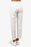 Fabiana Filippi White Striped Beaded Straight Leg Pants Size 42