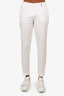 Fabiana Filippi White Striped Beaded Straight Leg Pants Size 42
