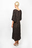 Faithfull The Brand Black/Red Floral Printed Midi Dress Size L