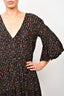 Faithfull The Brand Black/Red Floral Printed Midi Dress Size L