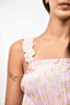 Faithfull the Brand Pink/Yellow Floral Mini Dress with Belt Size 4