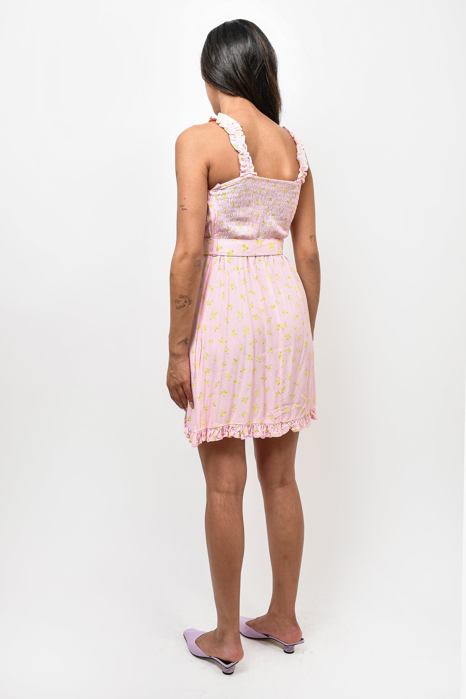 faithfull the brand pink dress FAITHFULL Sage Mini Dress in Pink Juliette Floral
