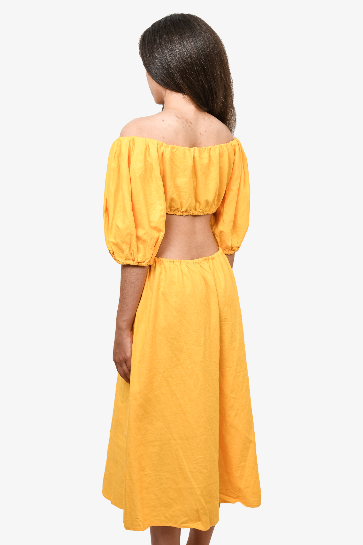 farm rio orange cut out midi dress Farm Rio Orange Linen Cut Out Midi Dress Size M – Mine & Yours