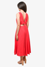 Farm Rio Red Linen Cut Out Sleeveless Midi Dress Size M