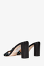 Fendi Black/Blue FF Fur Sandals Size 38.5