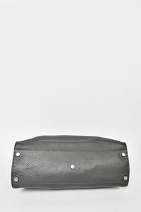 Fendi Black Grained Leather Large Selleria Peekaboo Bag w/ Strap