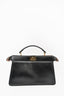 Fendi Black Mini Leather Peekaboo ISEE East-West Bag w/ Strap