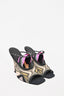 Fendi Black/Pink Fabric Printed Peep Toe Heel Size 36