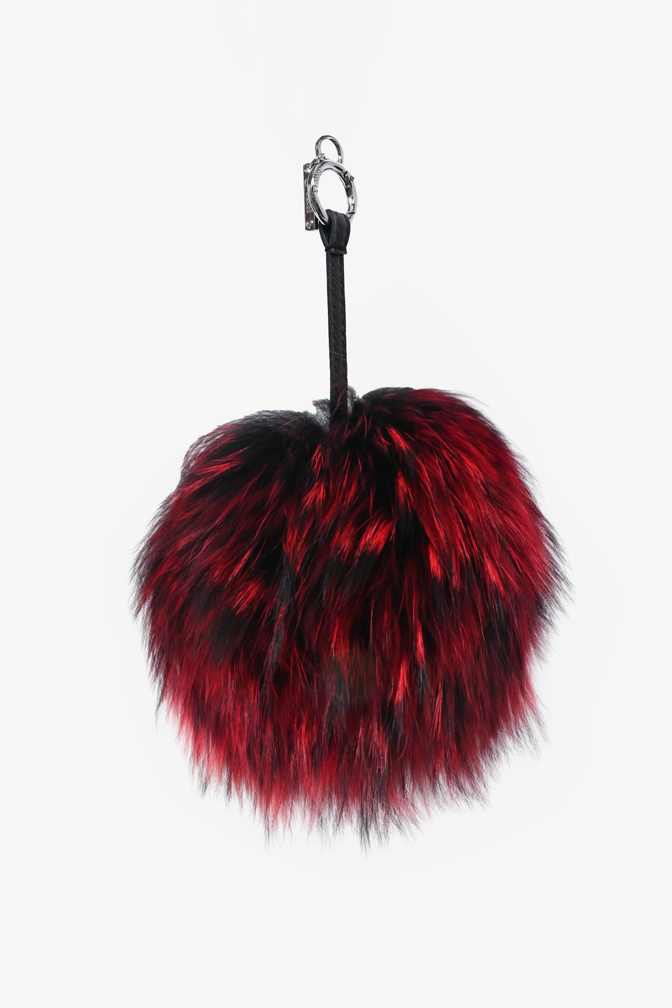 Fendi Black Red Fur Monster Eyes Keychain Mine Yours