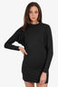 Fendi Black Ruched Long-sleeve Mini Dress Size 38
