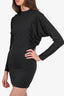 Fendi Black Ruched Long-sleeve Mini Dress Size 38