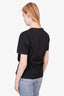 Fendi Black T-Shirt with Brown Logo Front Size S