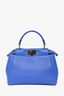 Fendi Blue Leather Mini Peek-A-Boo Top Handle with Strap