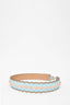 Fendi Blue Scalloped Leather Bag Strap With Coral Spikes