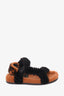 Fendi Brown/Black Shearling Sandals Size 36
