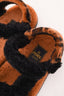 Fendi Brown/Black Shearling Sandals Size 36