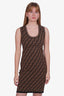 Fendi Brown/Black Zucca  Logo Print Sleeveless Dress Size 42