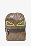 Fendi Brown/Green Coated Canvas Zucca Print Monster Backpack