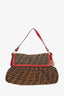 Fendi Brown Logo Zucca Canvas Baguette Bag