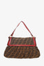 Fendi Brown Logo Zucca Canvas Baguette Bag