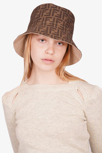 Fendi Brown Monogram Tech Fabric Hat