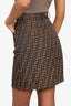 Fendi Brown Zucca Pattren Mini Skirt Size 36