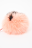 Fendi Coral 'Y' Puff Ball Keychain