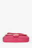 Fendi Hot Pink Leather Nappa Logo Embossed Baguette Shoulder Bag