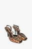 Fendi Leopard Print Leather Open Toe Heels Size 36.5