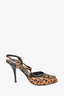 Fendi Leopard Print Leather Open Toe Heels Size 36.5