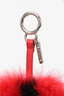 Fendi Red/Black Fur 'A' Keychain