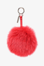 Fendi Red/Black Fur 'A' Keychain